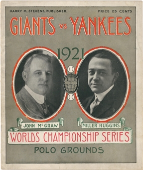 1921 World Series Program - Yankees vs Giants - Polo Grounds 